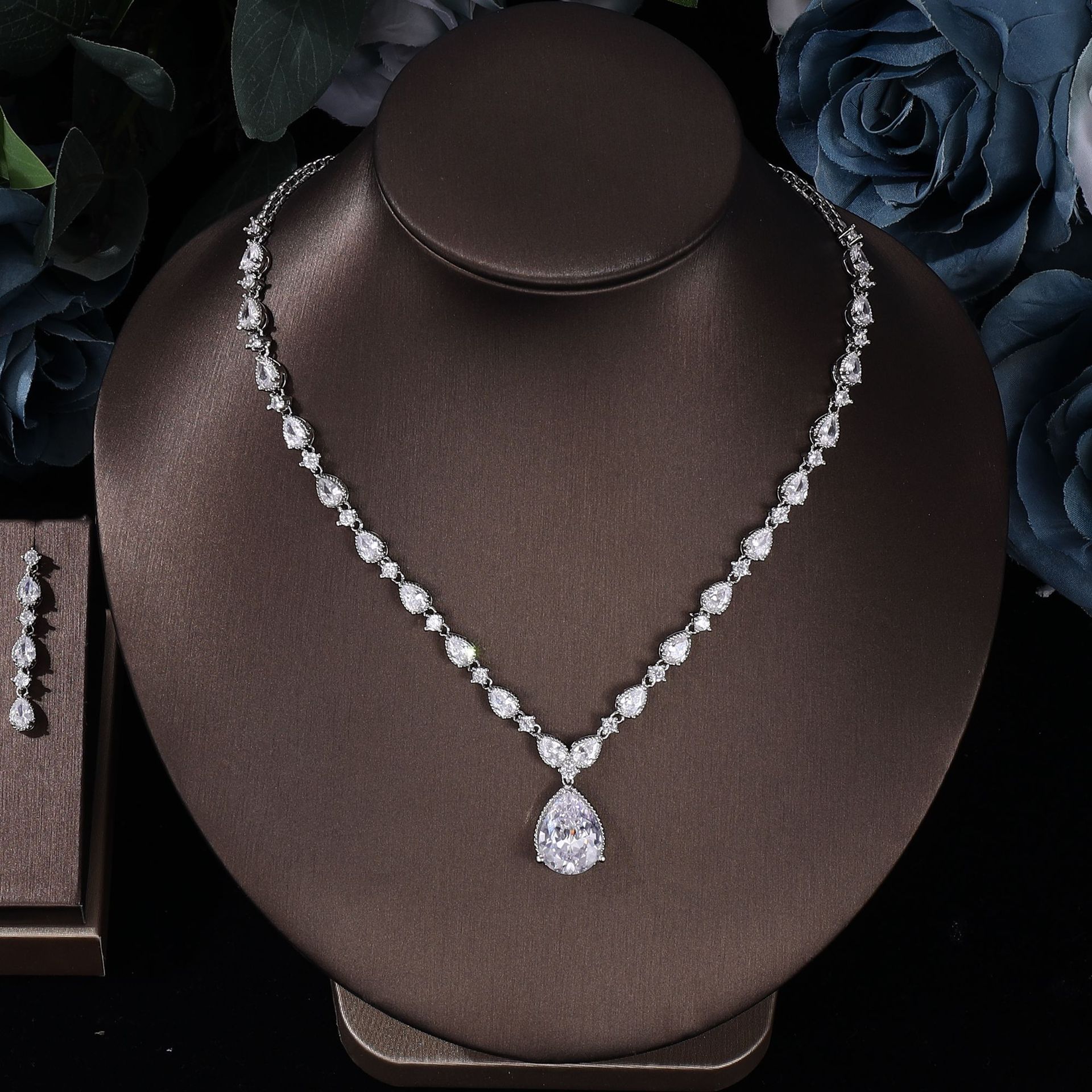 Ladies /Bridal Shiny Zircon Jewelry Sets #JEWLY110