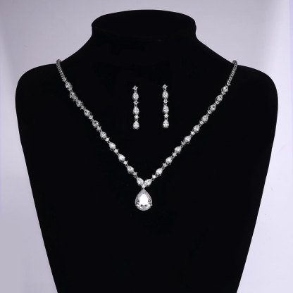 Ladies /Bridal Shiny Zircon Jewelry Sets #JEWLY110