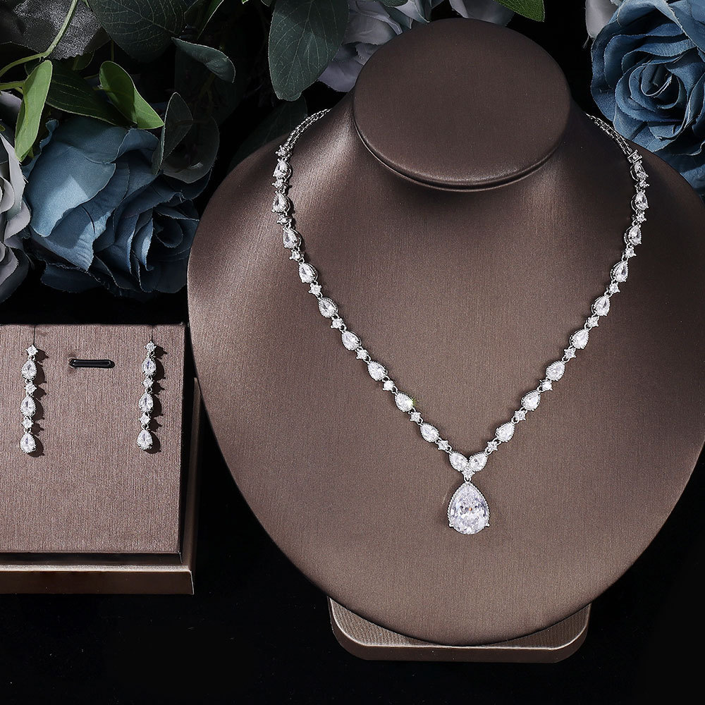 Ladies /Bridal Shiny Zircon Jewelry Sets #JEWLY110
