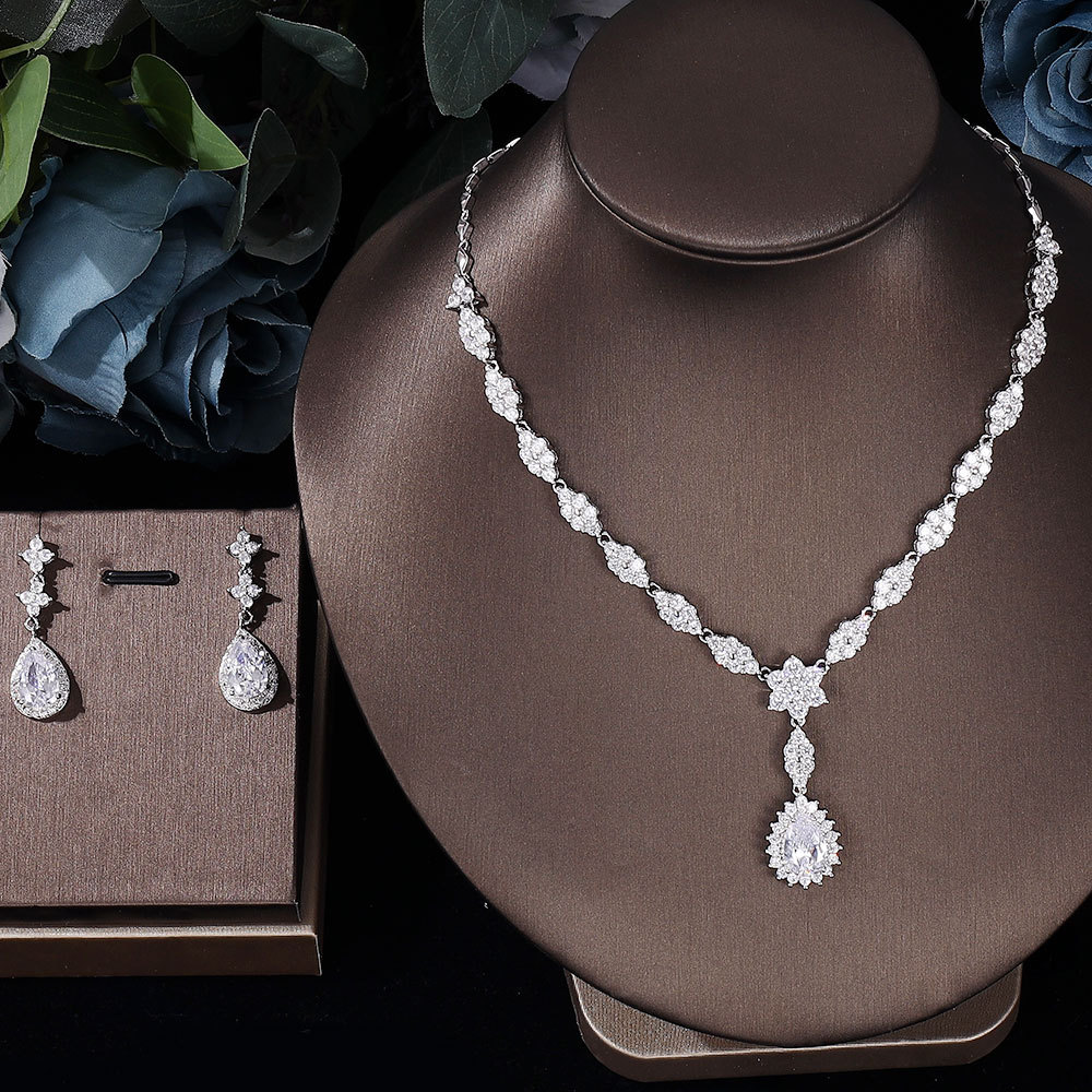 Ladies /Bridal Shiny Zircon Jewelry Sets #JEWLY111