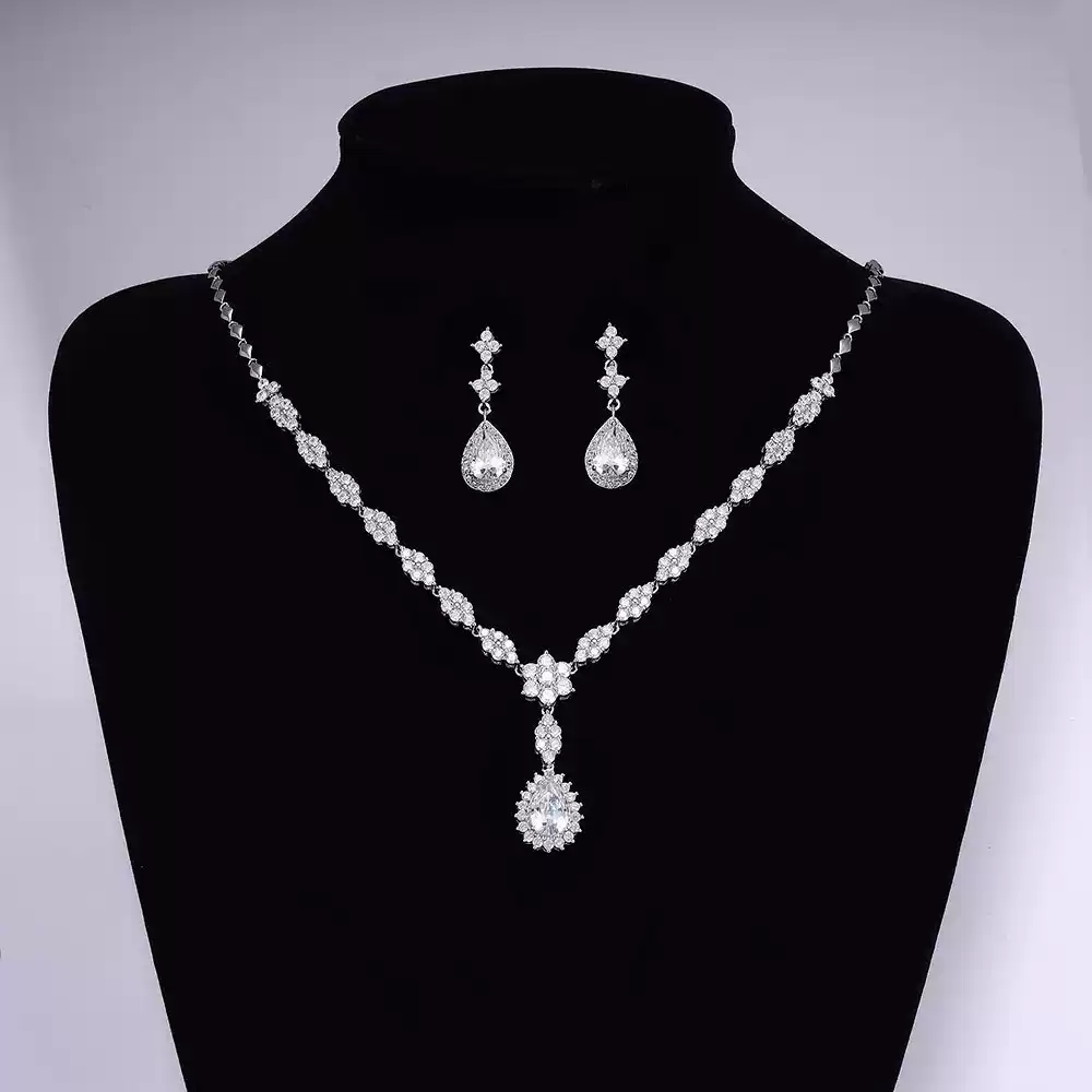 Ladies /Bridal Shiny Zircon Jewelry Sets #JEWLY111