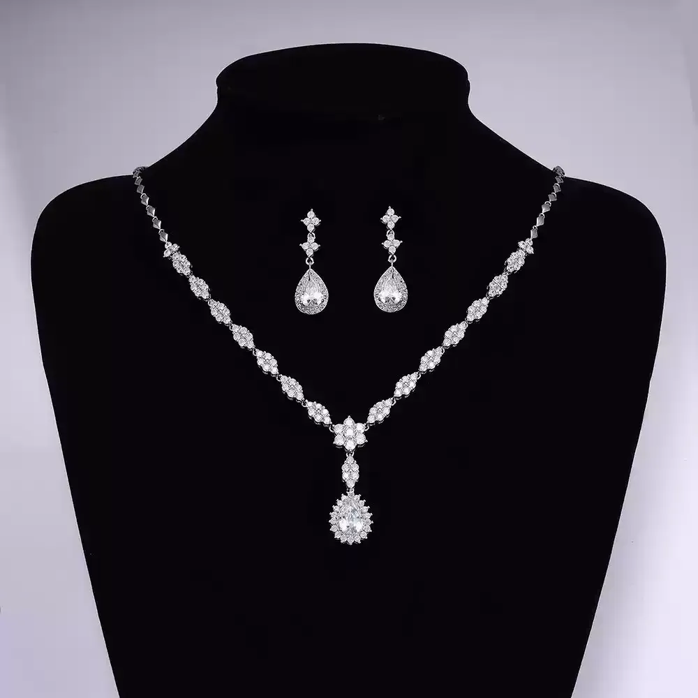 Ladies /Bridal Shiny Zircon Jewelry Sets #JEWLY111