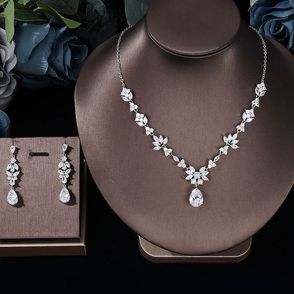 Ladies /Bridal Shiny Zircon Jewelry Sets #JEWLY112