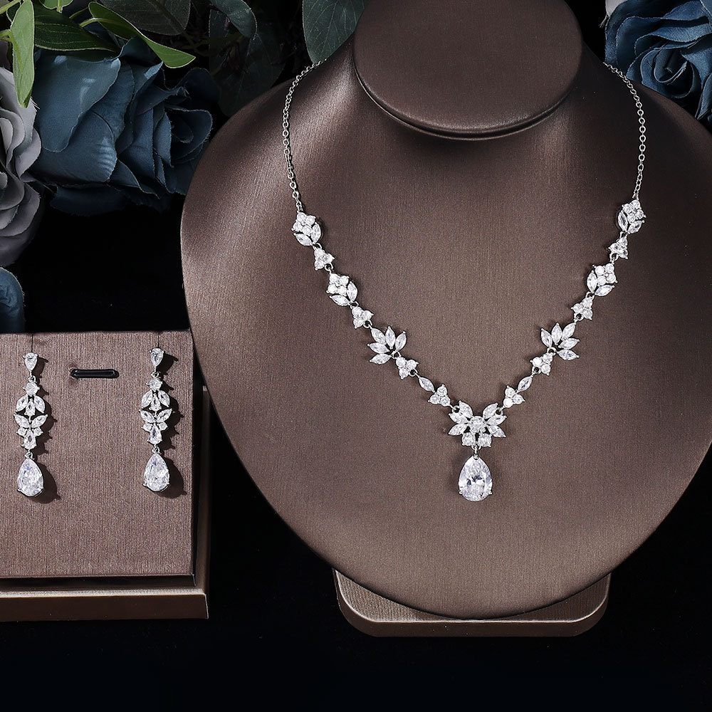 Ladies /Bridal Shiny Zircon Jewelry Sets #JEWLY112