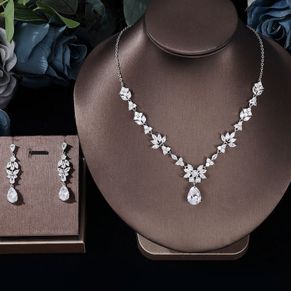 Ladies /Bridal Shiny Zircon Jewelry Sets #JEWLY112