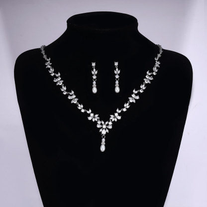 Ladies /Bridal Shiny Zircon Jewelry Sets #JEWLY115