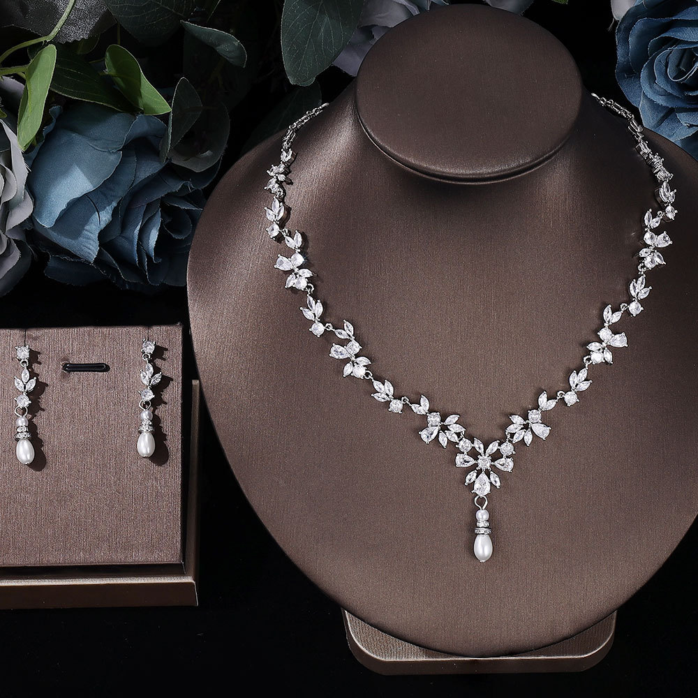 Ladies /Bridal Shiny Zircon Jewelry Sets #JEWLY115