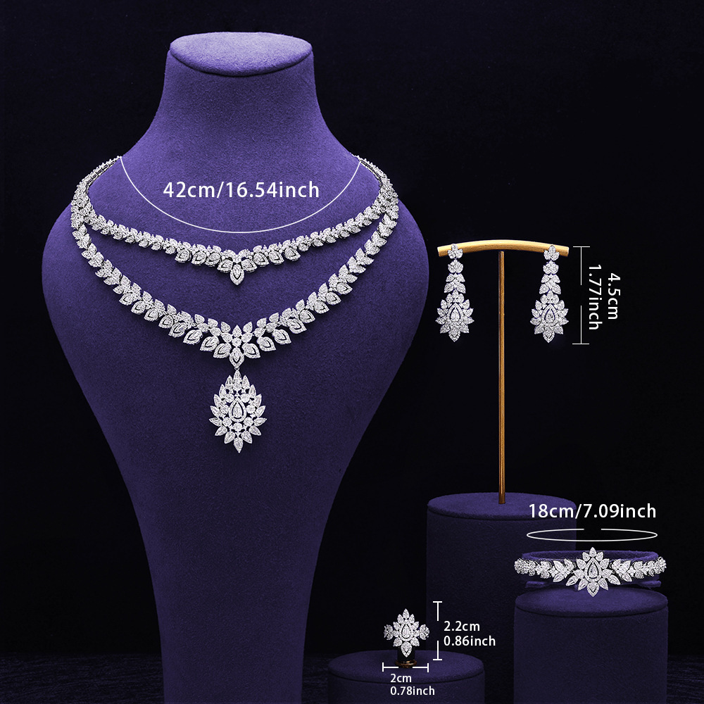 Ladies /Bridal Shiny Zircon Jewelry Sets #JEWLY119