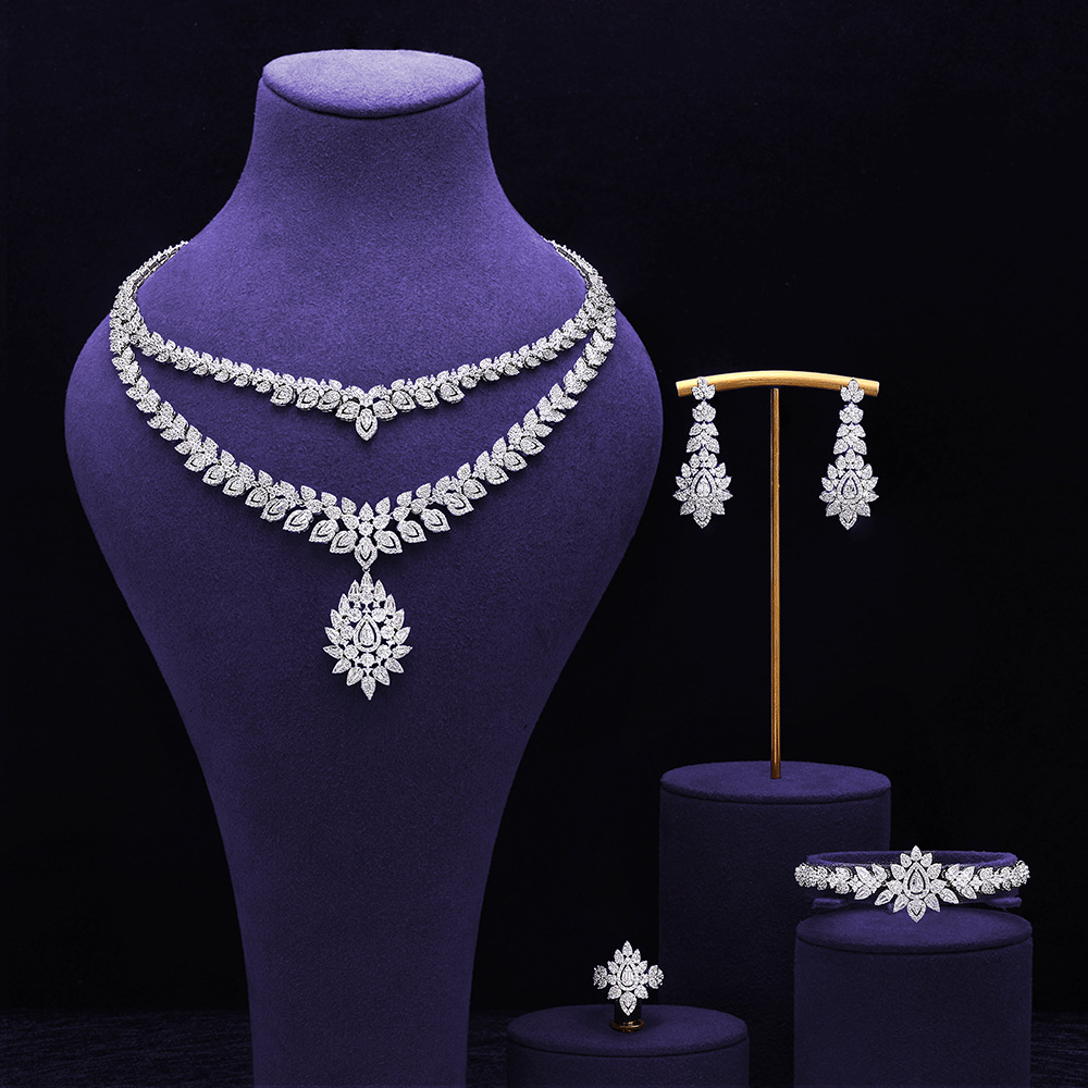 Ladies /Bridal Shiny Zircon Jewelry Sets #JEWLY119