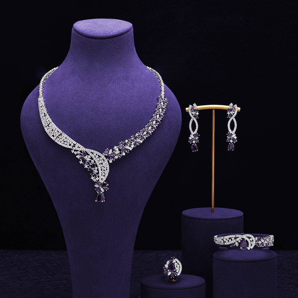 Ladies /Bridal Shiny Zircon Jewelry Sets #JEWLY122