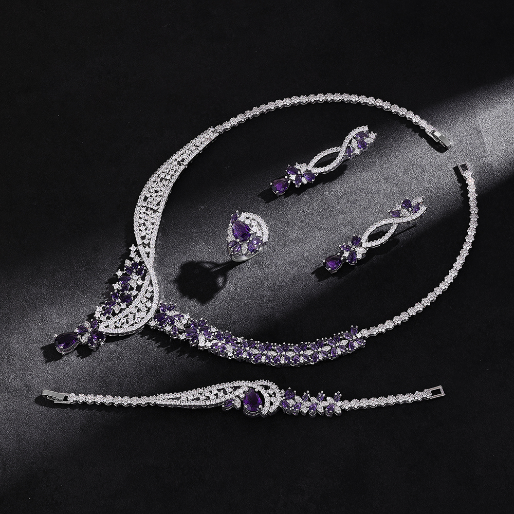 Ladies /Bridal Shiny Zircon Jewelry Sets #JEWLY122