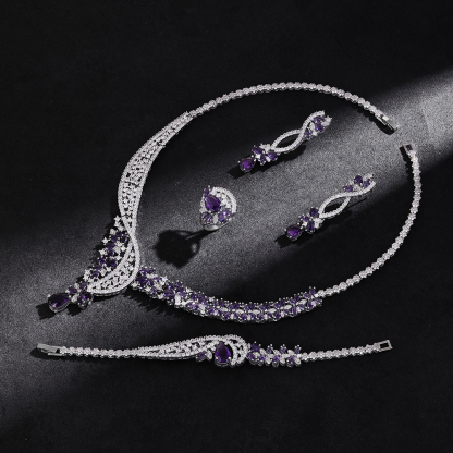 Ladies /Bridal Shiny Zircon Jewelry Sets #JEWLY122