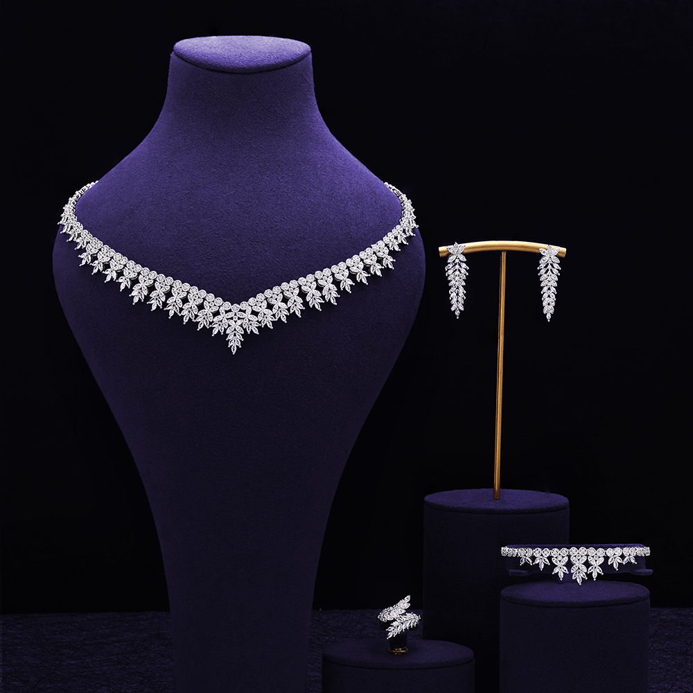 Ladies /Bridal Shiny Zircon Jewelry Sets #JEWLY123