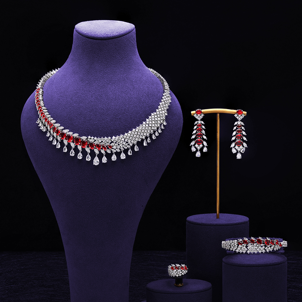 Ladies /Bridal Shiny Zircon Jewelry Sets #JEWLY124