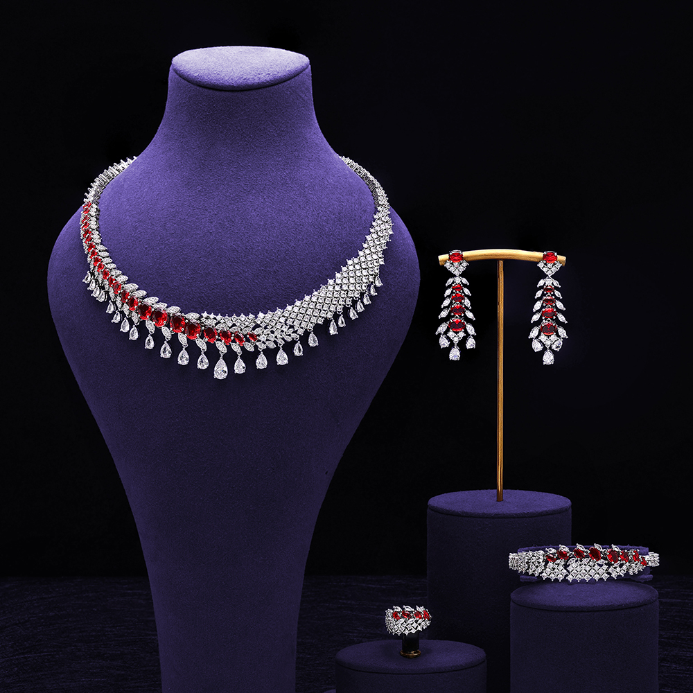 Ladies /Bridal Shiny Zircon Jewelry Sets #JEWLY124