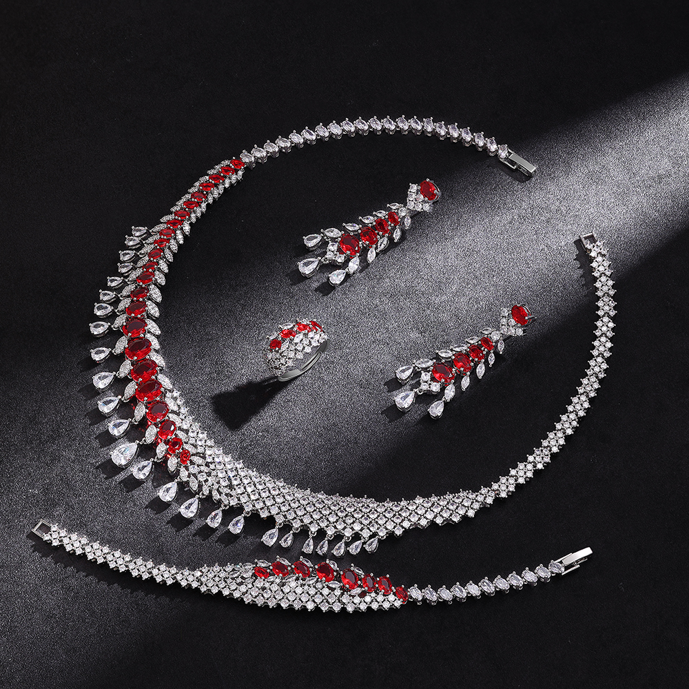 Ladies /Bridal Shiny Zircon Jewelry Sets #JEWLY124