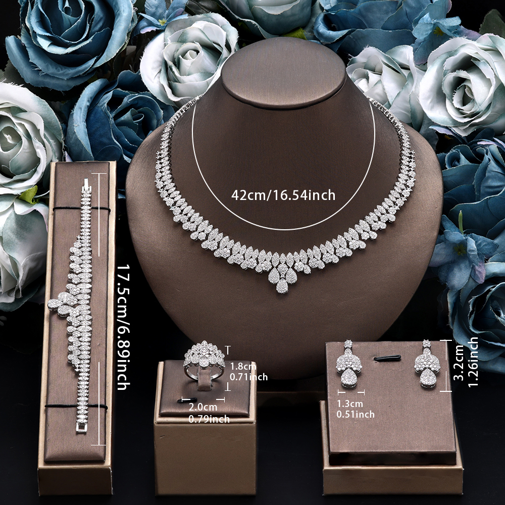 Ladies /Bridal Shiny Zircon Jewelry Sets #JEWLY128