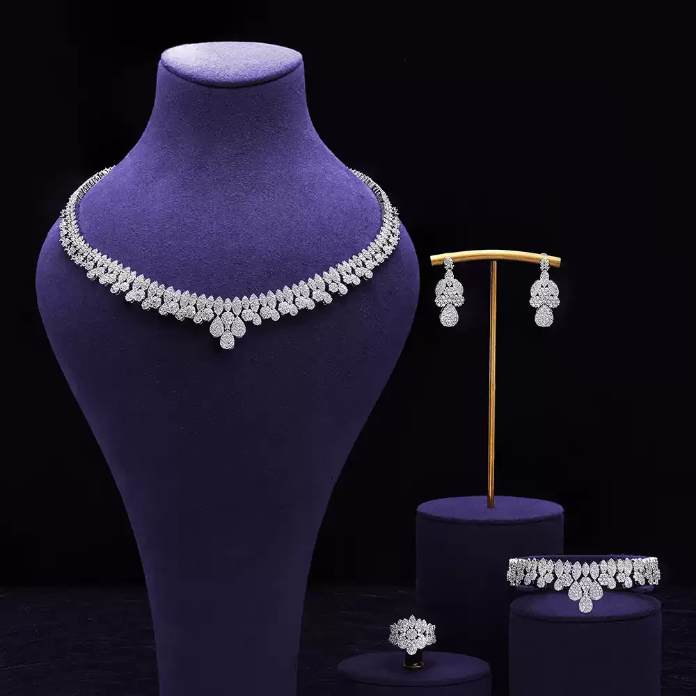 Ladies /Bridal Shiny Zircon Jewelry Sets #JEWLY128
