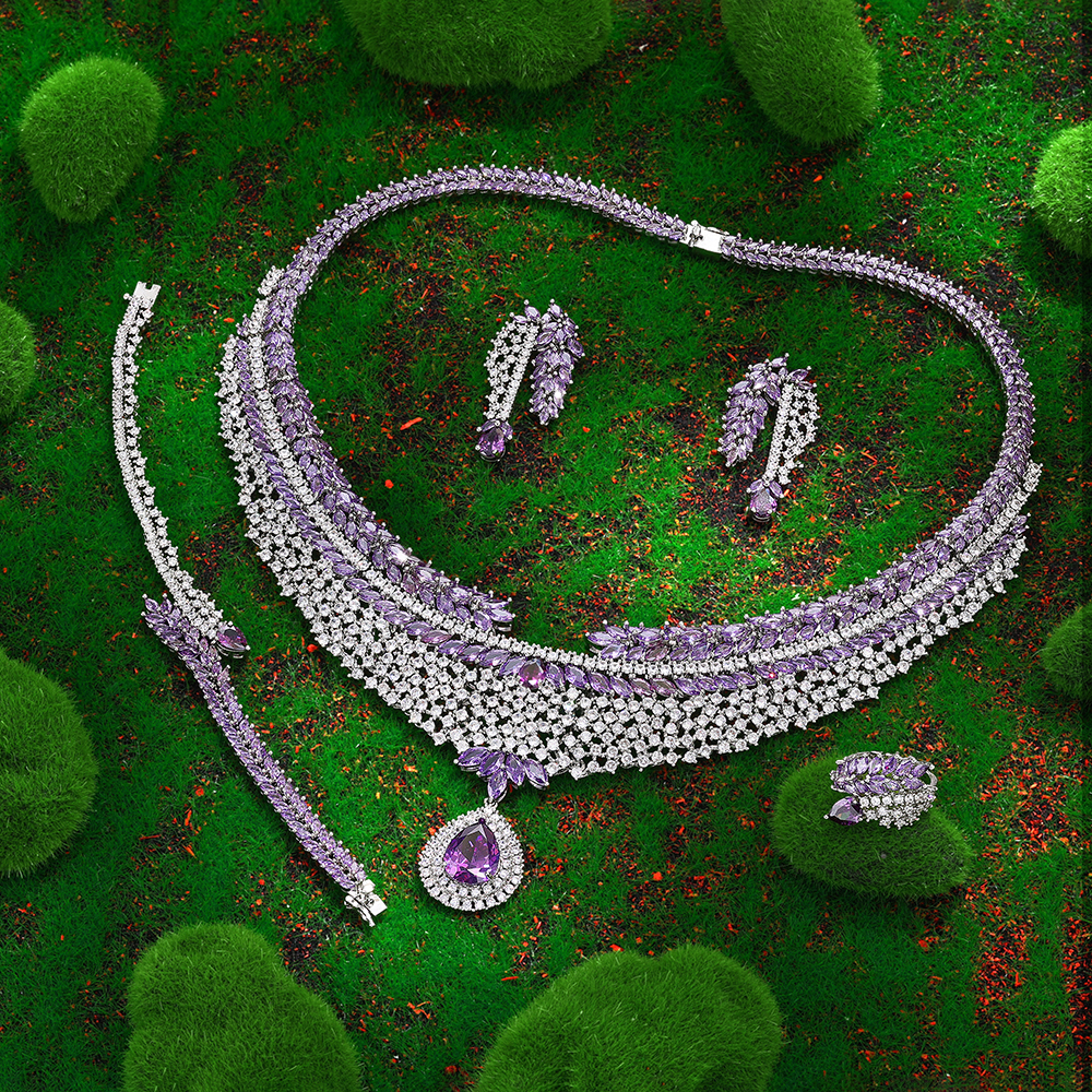 Ladies /Bridal Shiny Zircon Jewelry Sets #JEWLY131