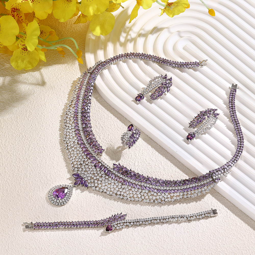 Ladies /Bridal Shiny Zircon Jewelry Sets #JEWLY131