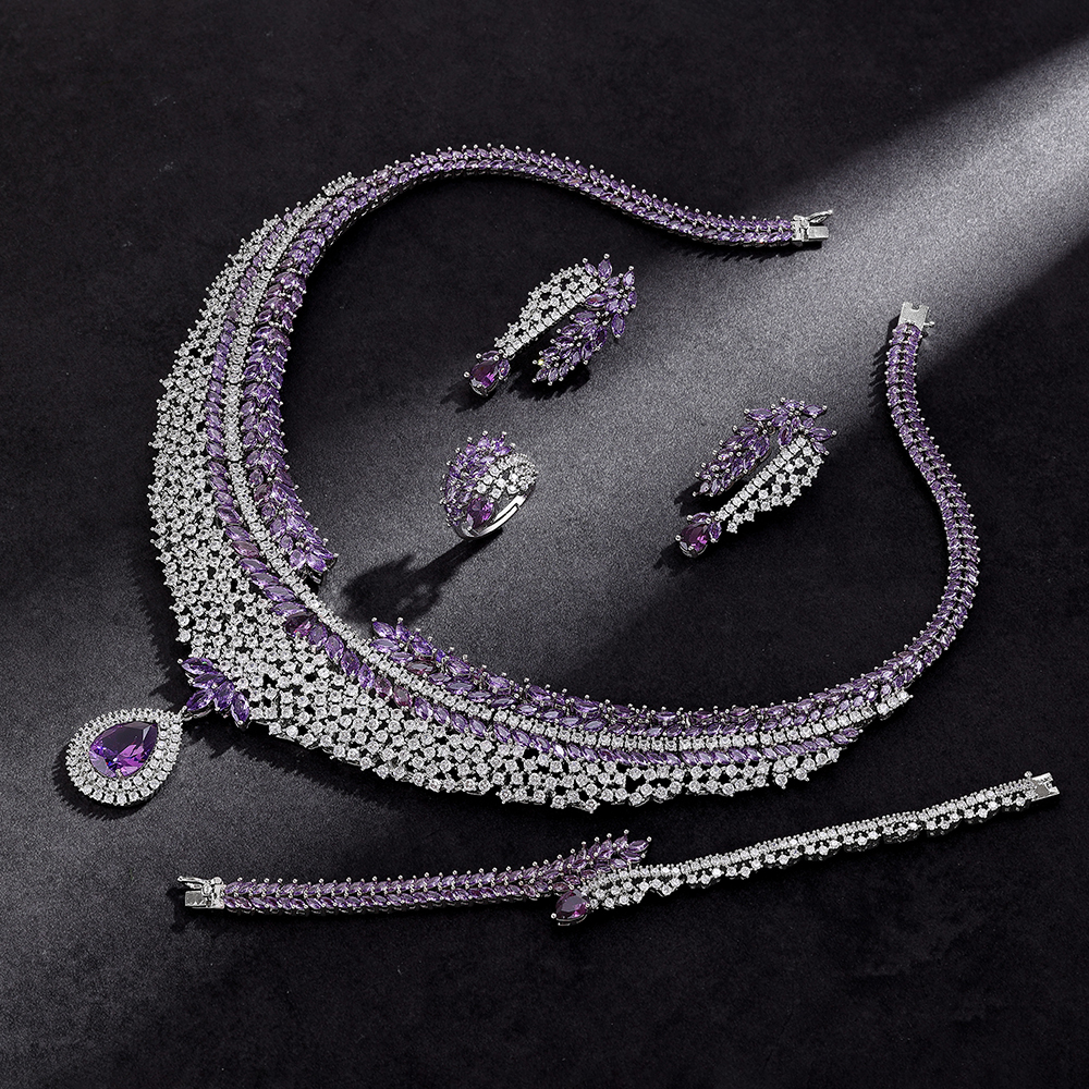Ladies /Bridal Shiny Zircon Jewelry Sets #JEWLY131