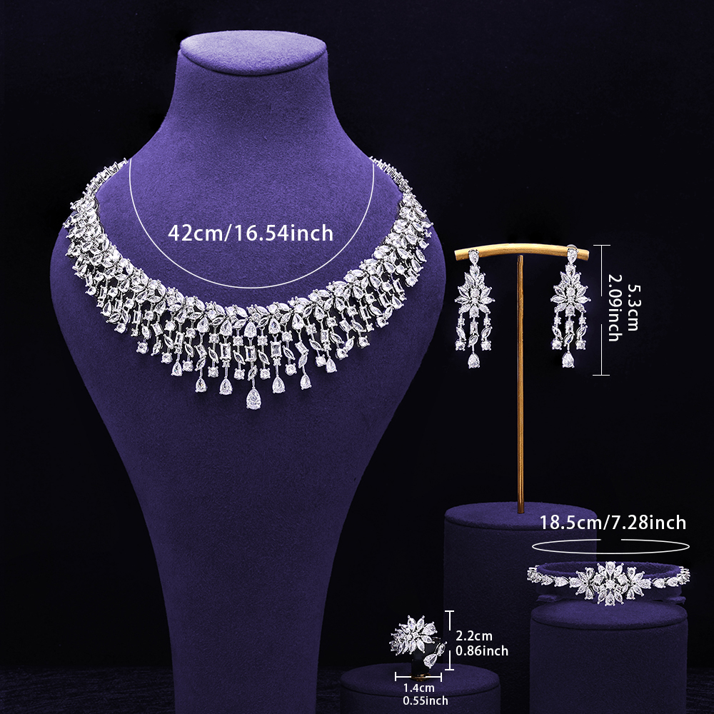 Ladies /Bridal Shiny Zircon Jewelry Sets #JEWLY132