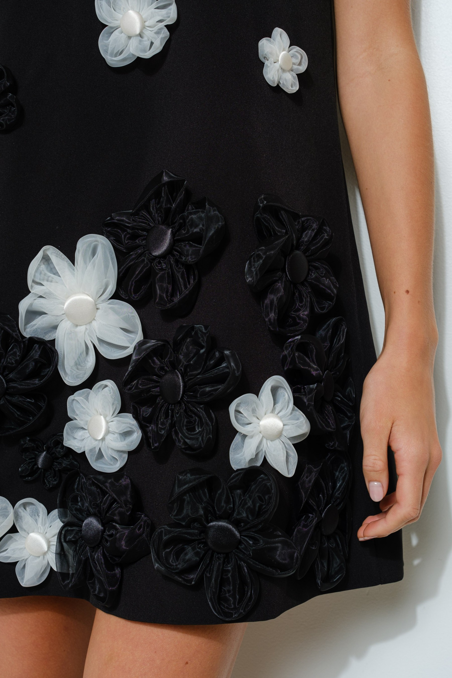 Sleeveless Floral Applique A-line Mini Dress #23569548