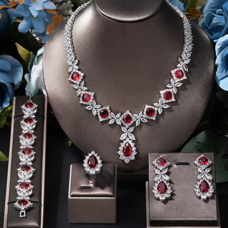 Ladies'/Bridal Shiny Zircon Jewelry Sets #JEWLY013