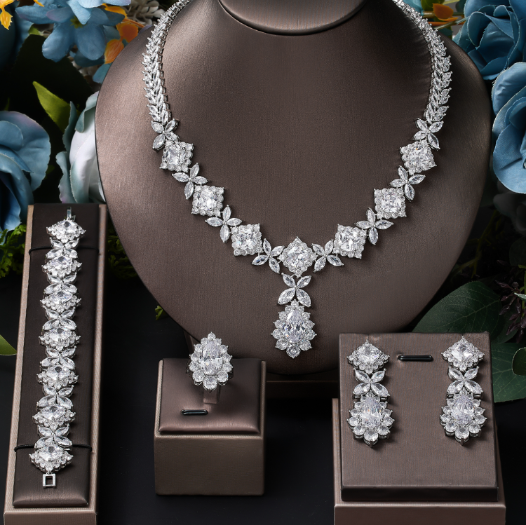 Ladies'/Bridal Shiny Zircon Jewelry Sets #JEWLY013