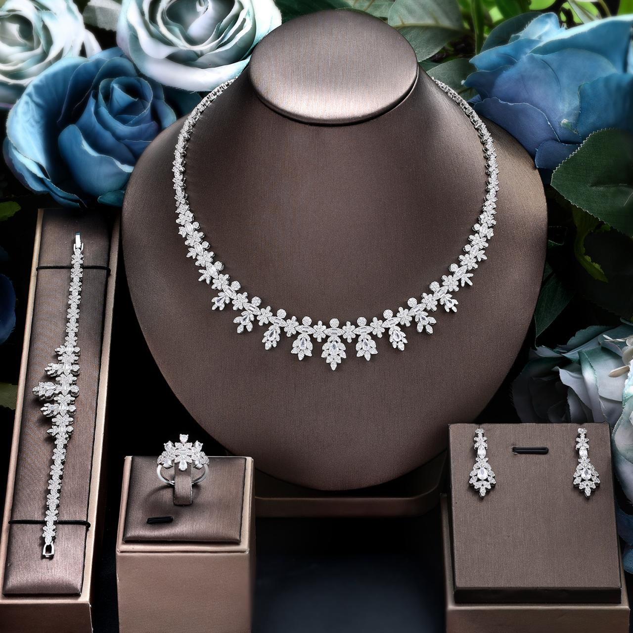 Ladies'/Bridal Shiny Zircon Jewelry Sets #JEWLY014