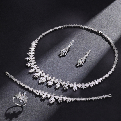 Ladies'/Bridal Shiny Zircon Jewelry Sets #JEWLY014