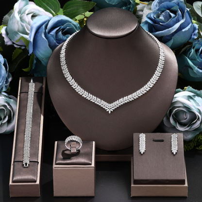 Ladies'/Bridal Shiny Zircon Jewelry Sets #JEWLY016