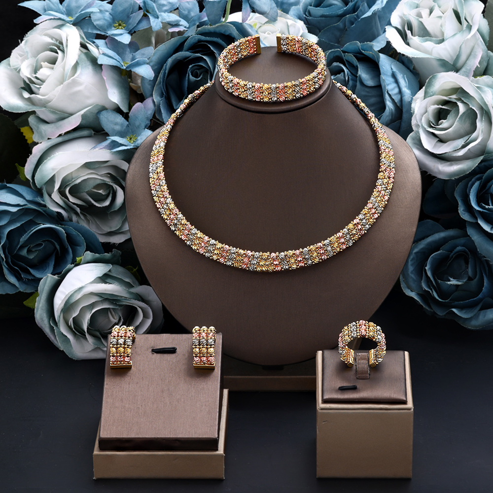 Ladies'/Bridal Shiny Zircon Jewelry Sets #JEWLY018