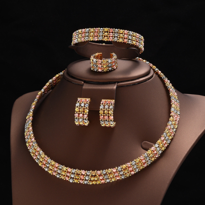 Ladies'/Bridal Shiny Zircon Jewelry Sets #JEWLY018