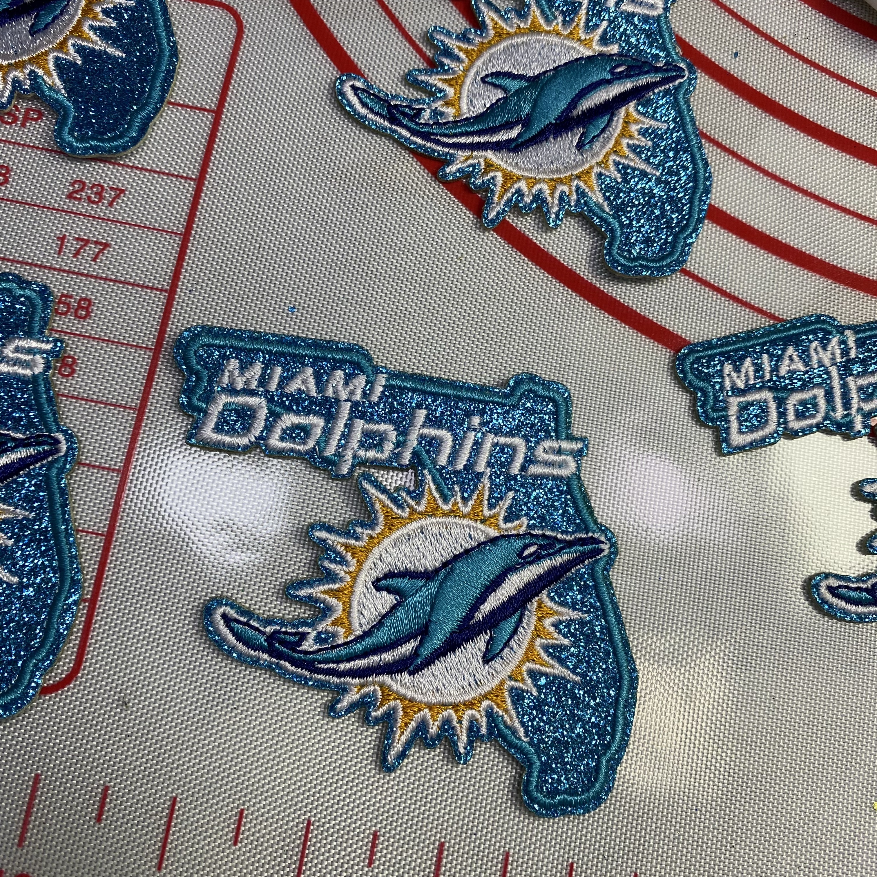 Medium (ironed) American football team glitter pink sequin patch