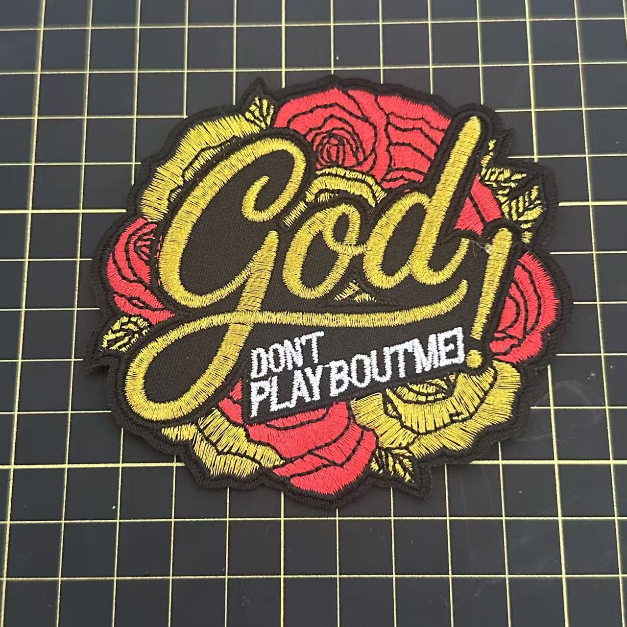 1 God Rose  Blessed  Word patch (iron)