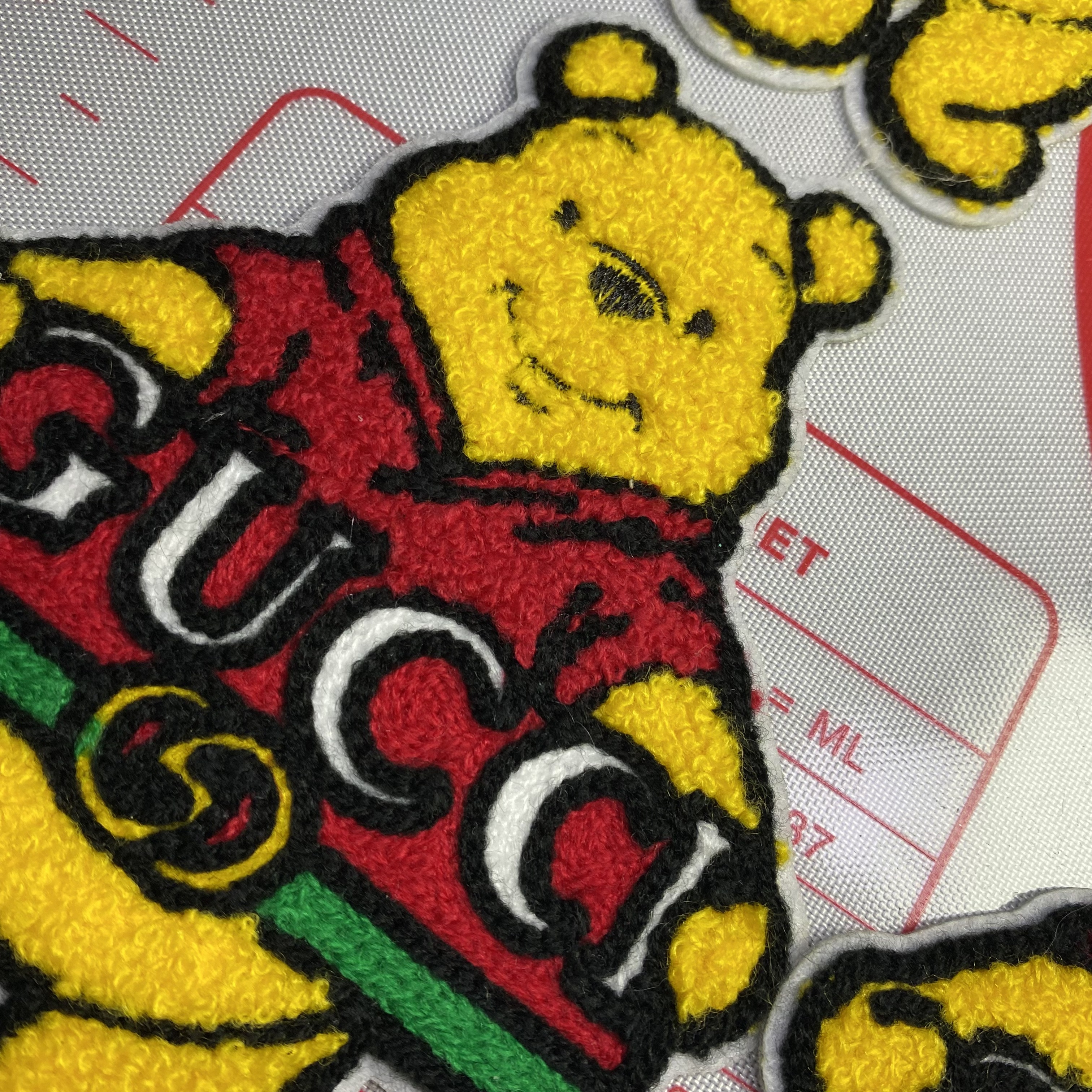 Large/medium  (Iron-on) GG Winnie the Pooh Rainbow Sequin Jacket Patches 