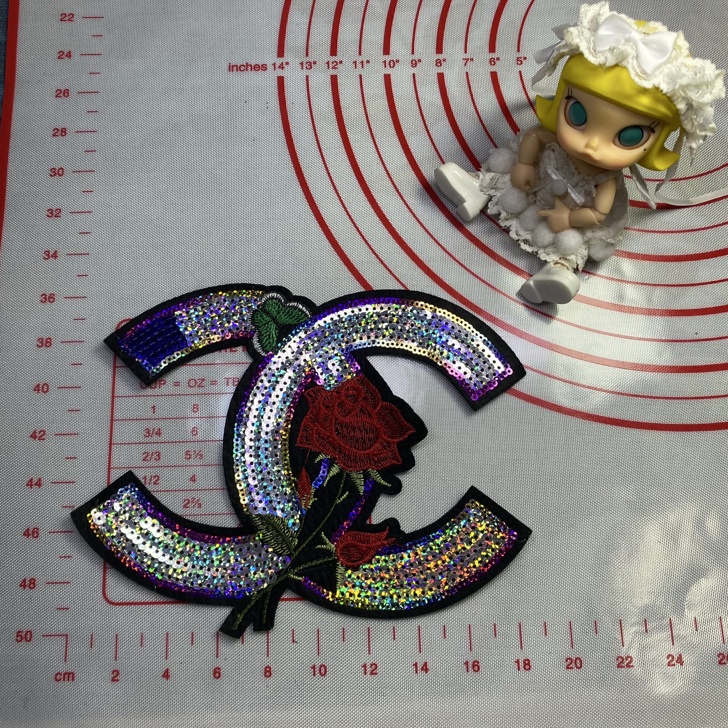Large (Iron-on) CC sequin letter Patches