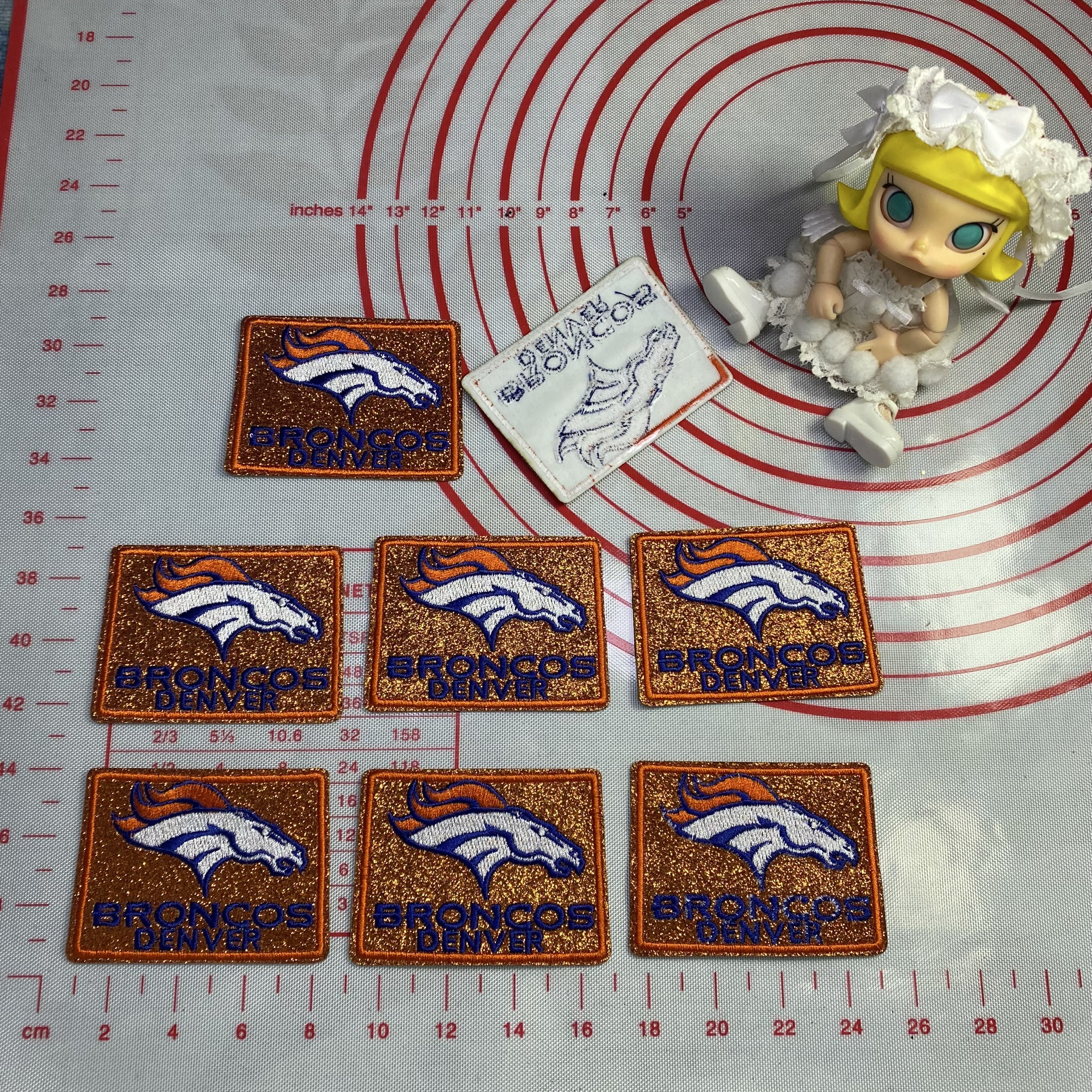 Medium (ironed) American football team glitter pink sequin patch