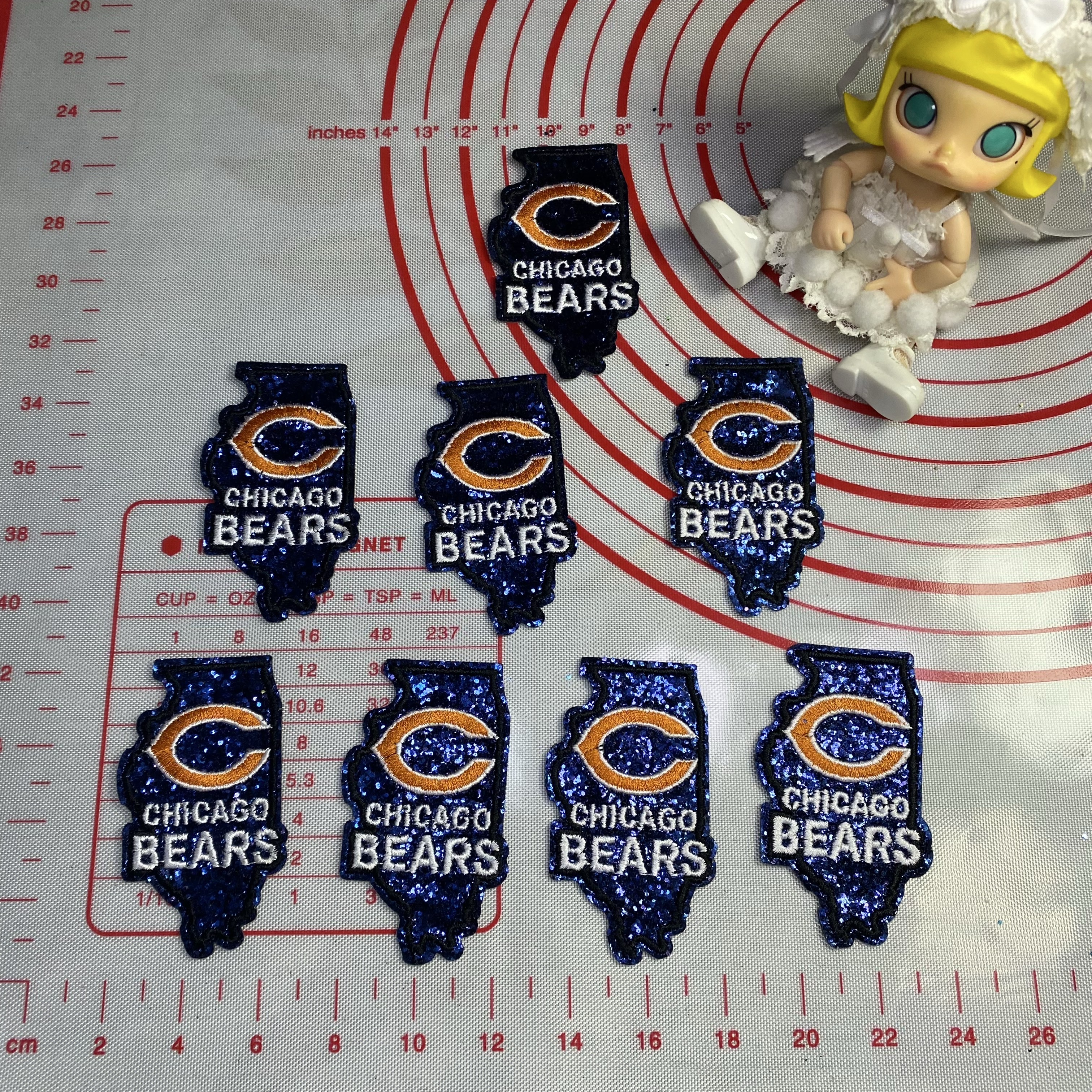 Group B Medium (ironed) football team sequin patch