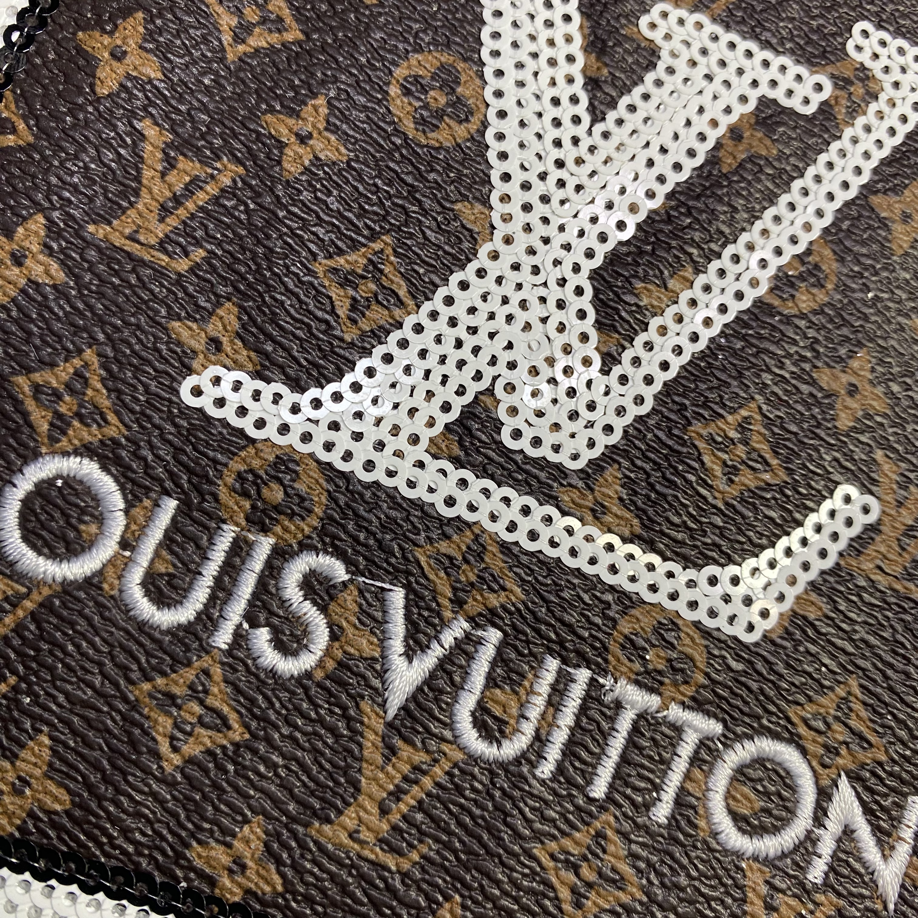 Large (Iron-on) L Betty Lips Fashion Single Leather Stitching Design Patches