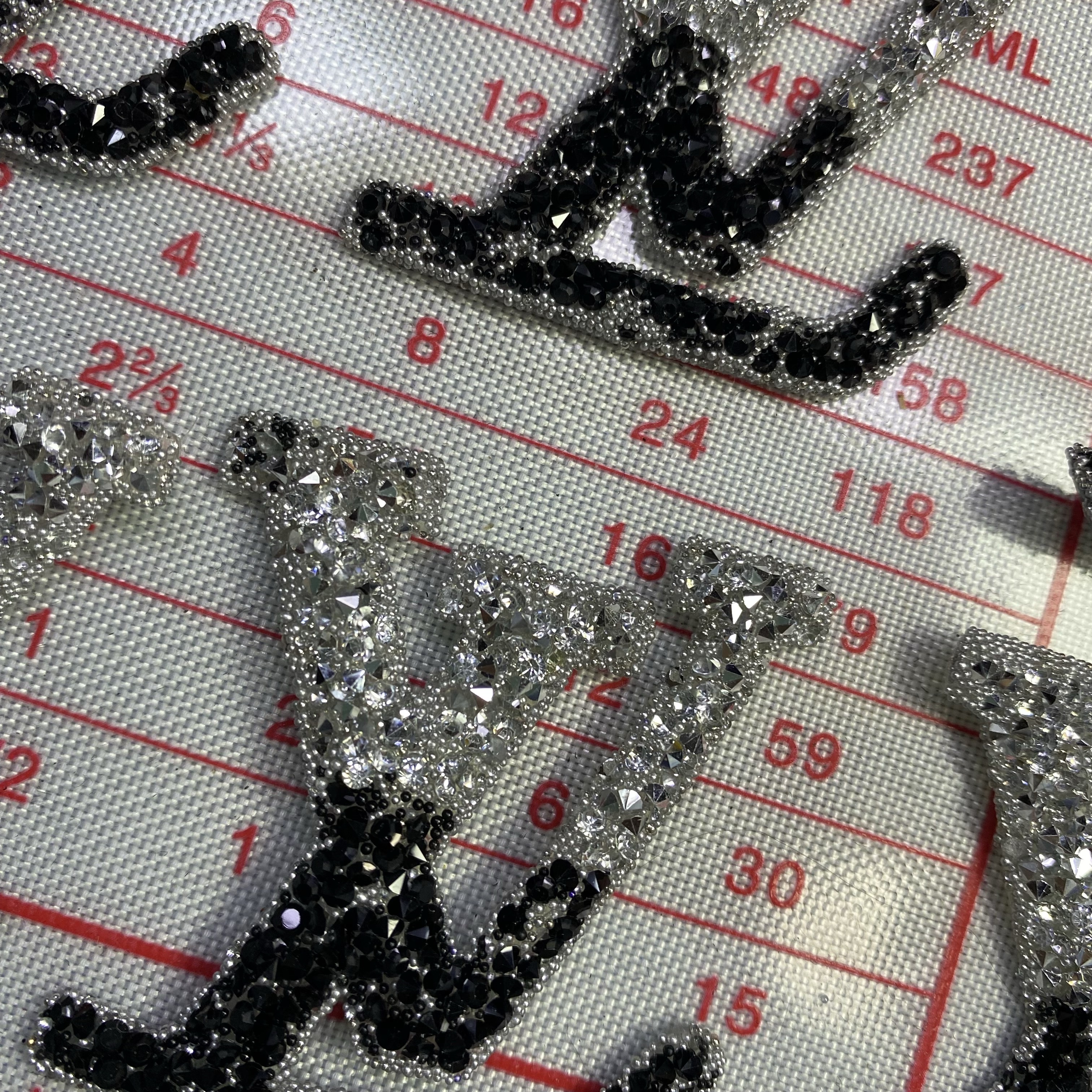 Small (Iron-on) L Diamond resin Patches