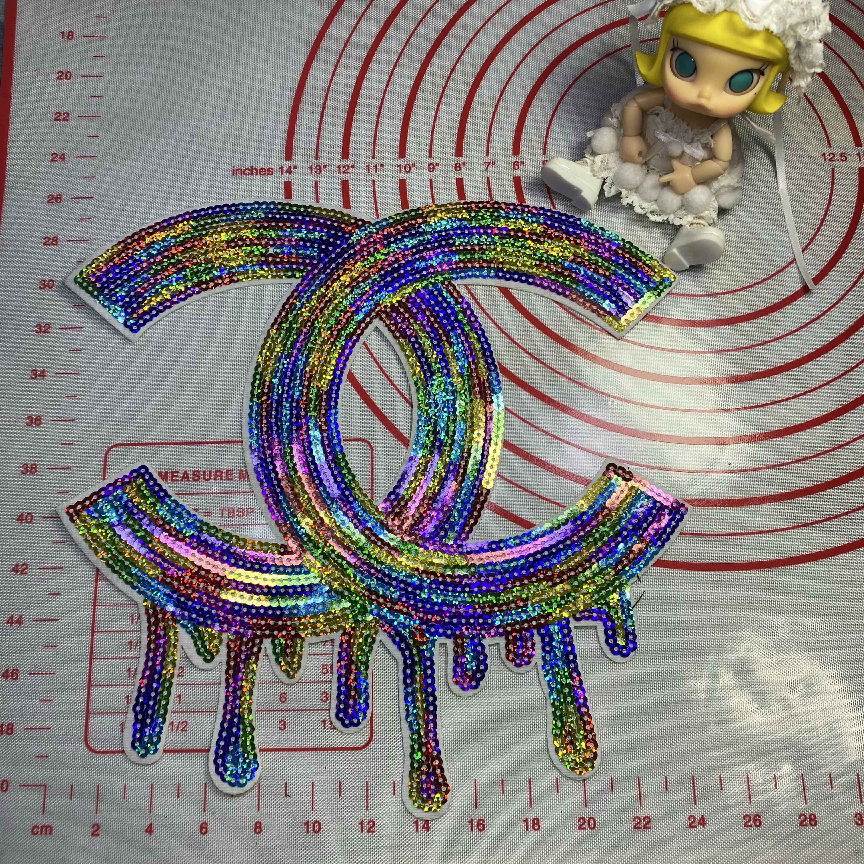 Large (Iron-on) CC sequin letter Patches