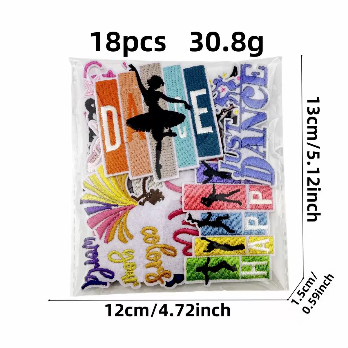 Medium/Small (Iron-on) Dancing girl mixed18Pcscloth patch
