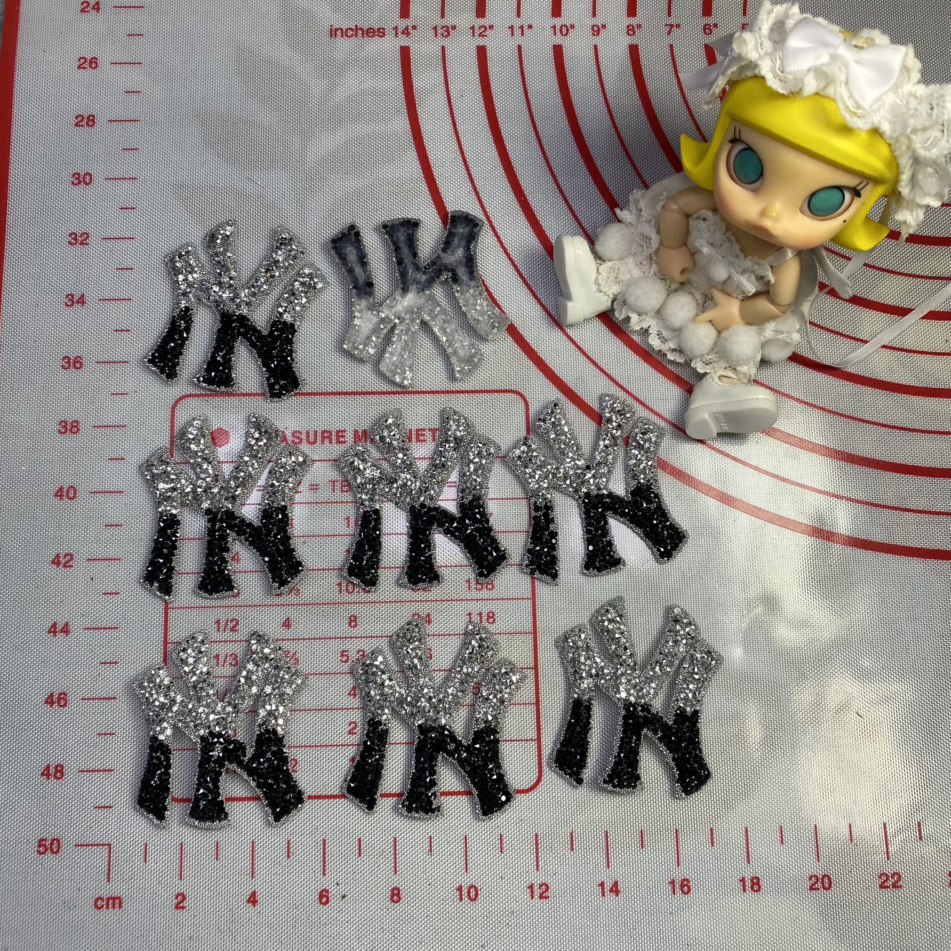 Small (Iron-on) L Diamond resin series Patches