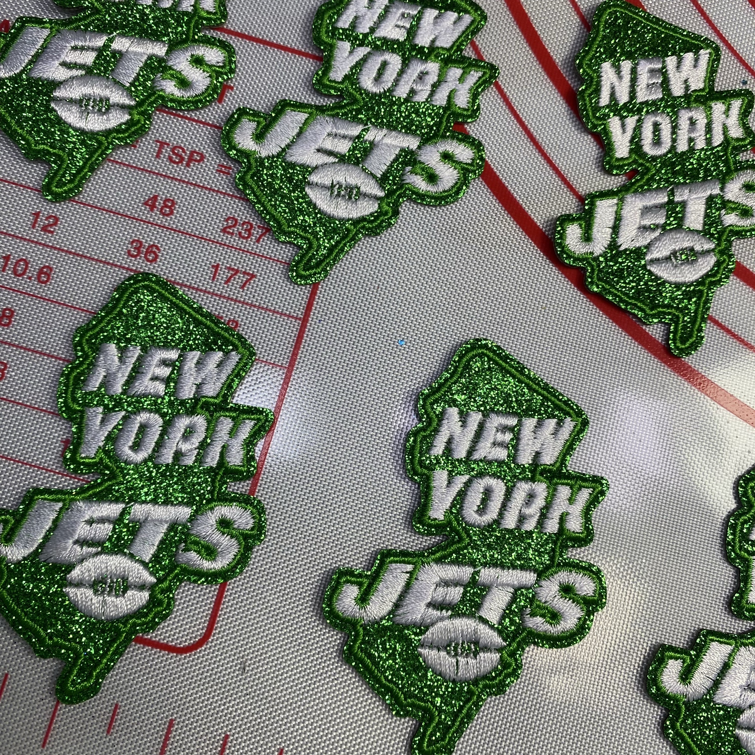 Medium (ironed) American football team glitter pink sequin patch