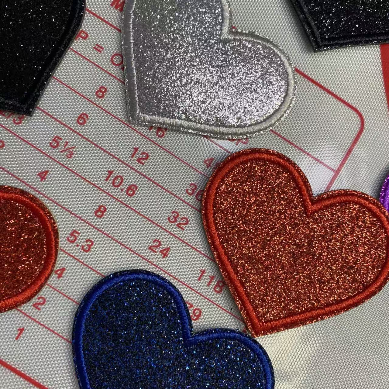 Small  (ironing) sequin love mixed packaging patch