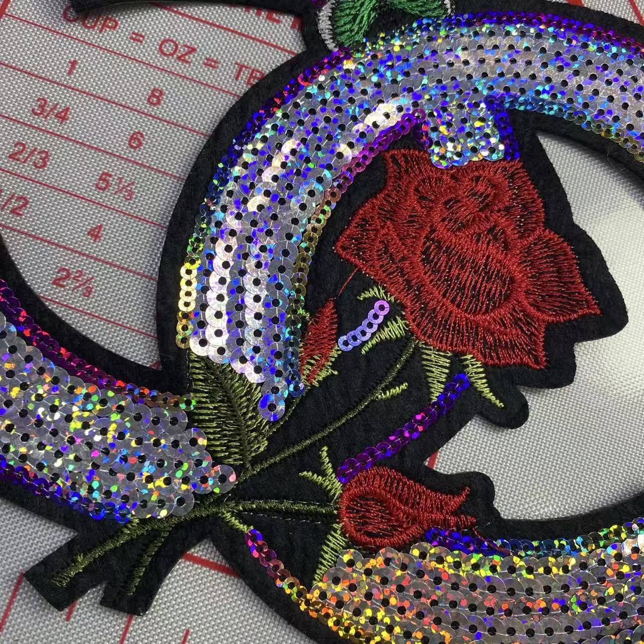 Large (Iron-on) CC sequin letter Patches