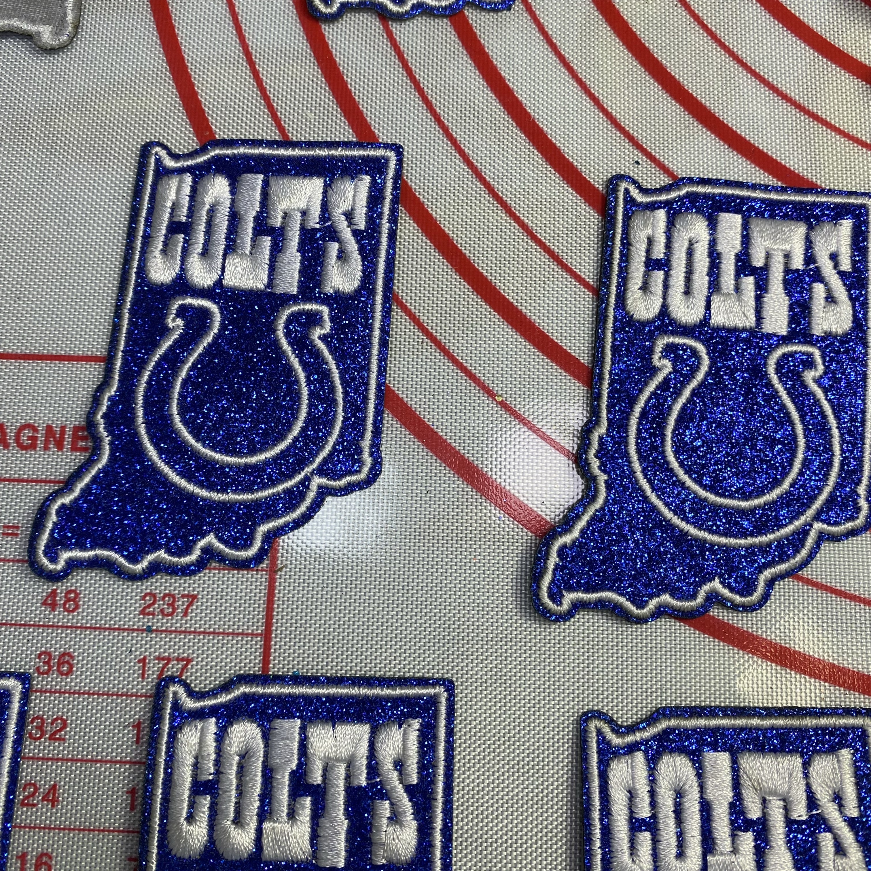 Medium (ironed) American football team glitter pink sequin patch