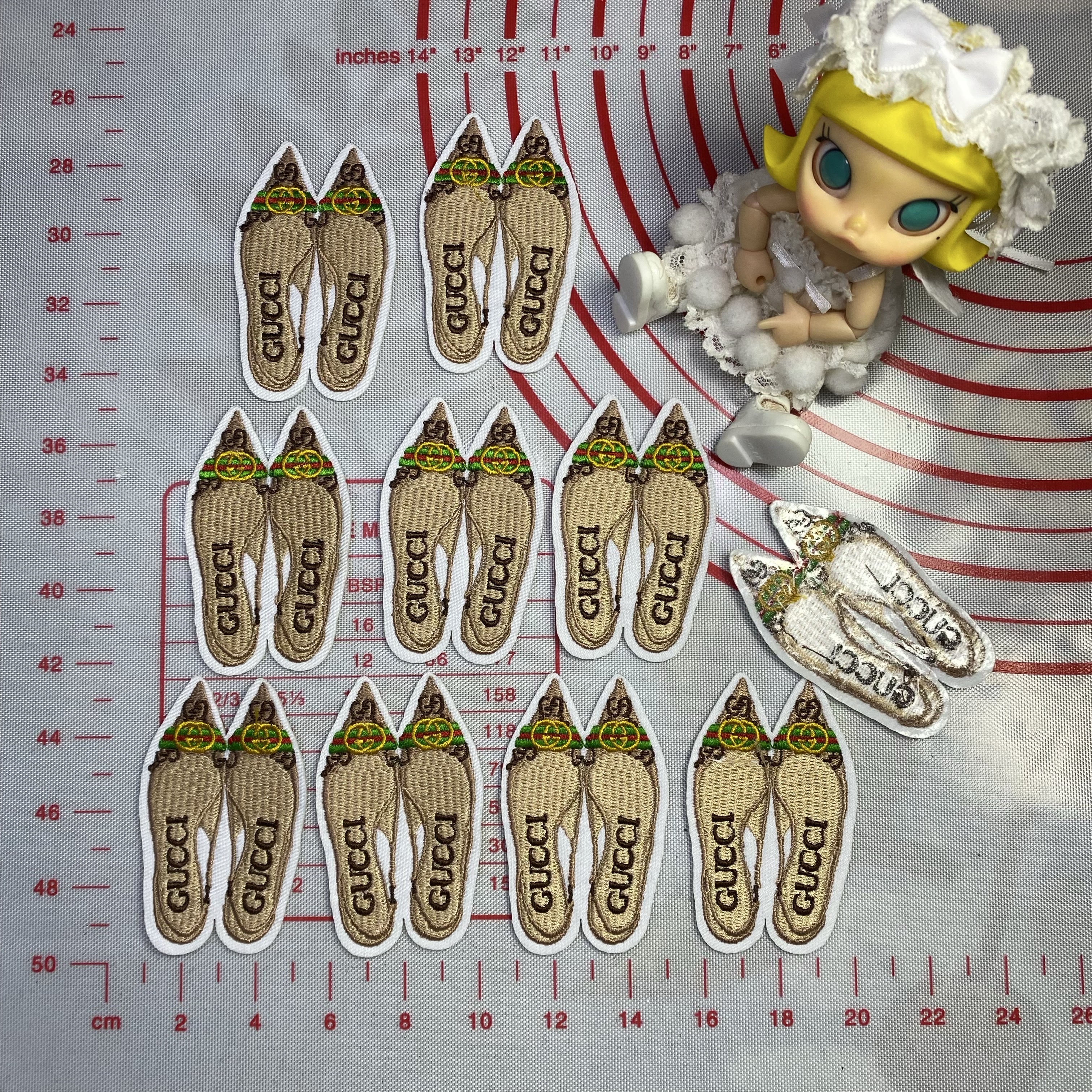 Small (Iron-on) GG Shoes Patches        